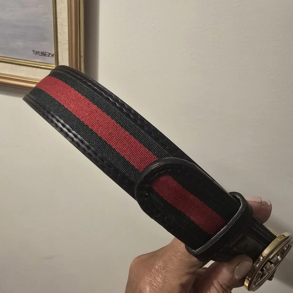 Gucci Black and Red Men's Belt